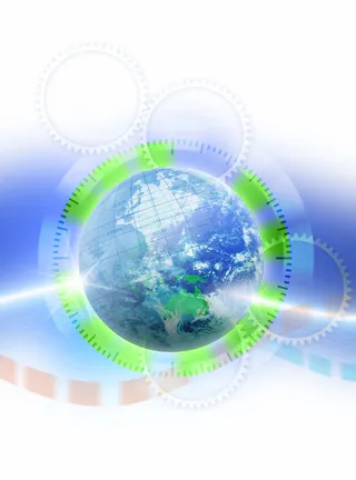 梦幻齿轮与地球背景高清