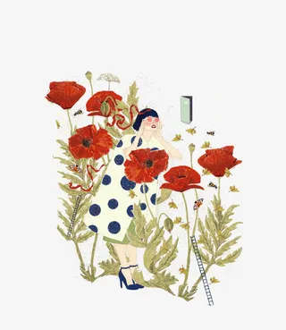 卡通花丛春天免抠