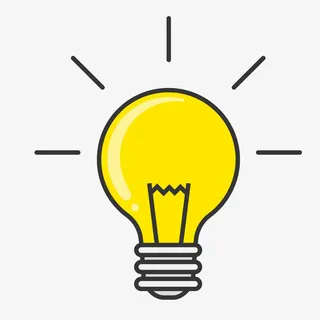 一个黄色的卡通电灯泡免抠手绘/卡通卡通元素