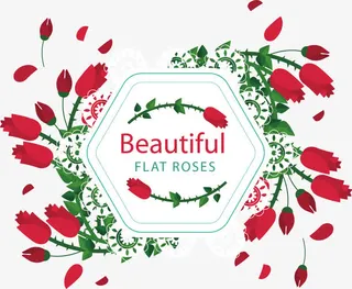 矢量玫瑰标签免抠