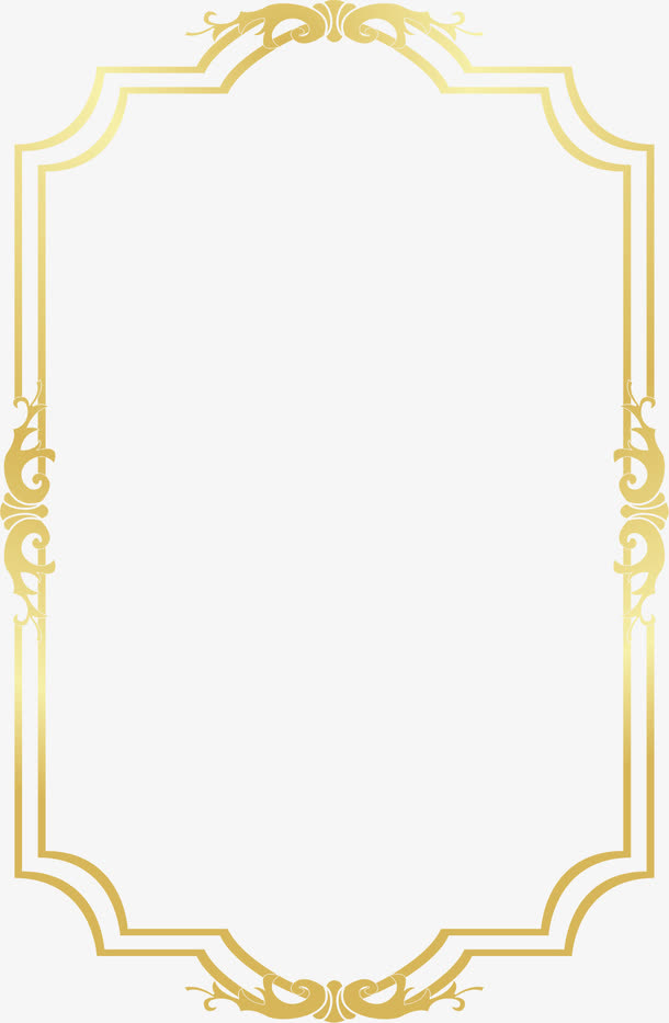 金属条纹花边相框免抠