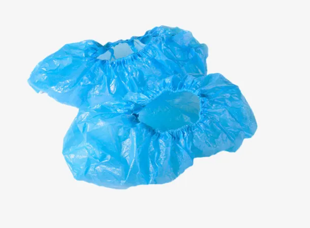 一双褶皱的塑料鞋套实物免抠