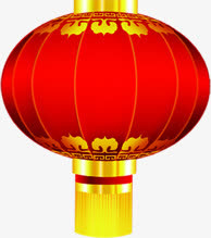 手绘红色卡通灯笼新年春节免抠