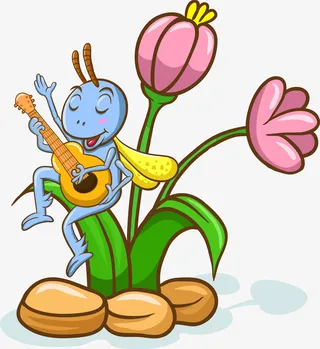 花骨朵上弹唱的蚁后免抠