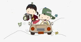 小朋友旅游季元素免抠