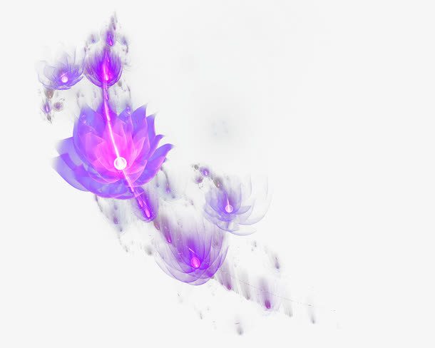 紫色梦幻花儿免抠