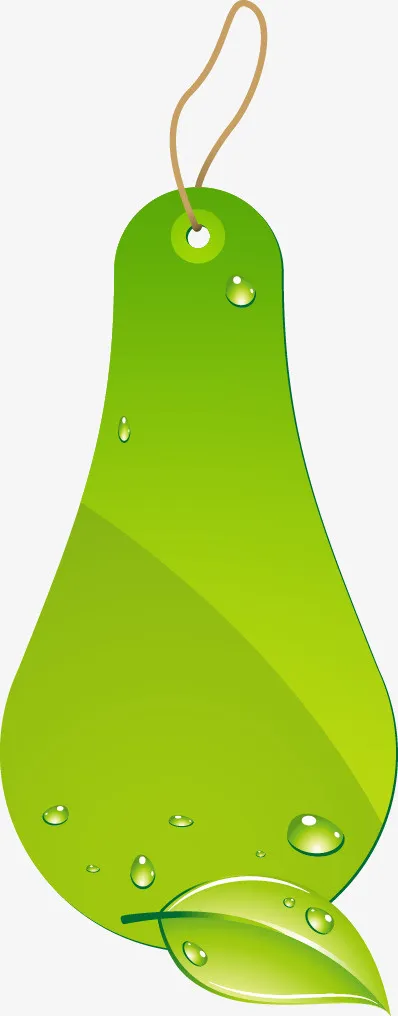 春天绿色精美吊牌免抠