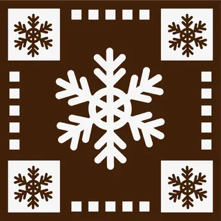 咖啡色雪花图案免抠