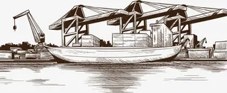 港口吊船矢量免抠