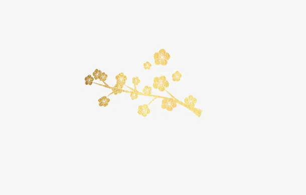 免扣金色树枝素材免抠