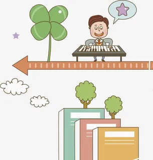 弹琴的男孩免抠