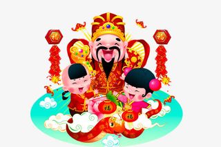 创意财神和送财童子免抠