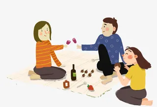 国际家庭日手绘人物插画一家人草免抠