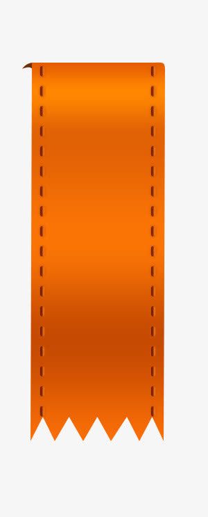 橘红色丝带促销标签免抠