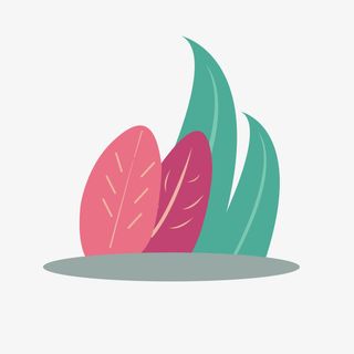 手绘插画草丛免抠