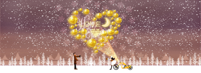 梦幻雪花星空背景高清