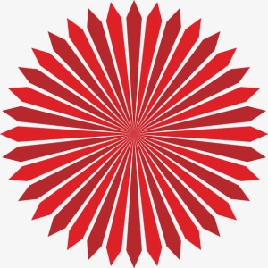 红色几何射线免抠