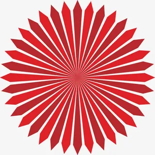 红色几何射线免抠