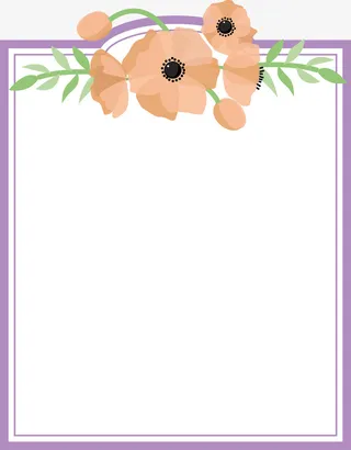 紫色美丽花朵标签免抠