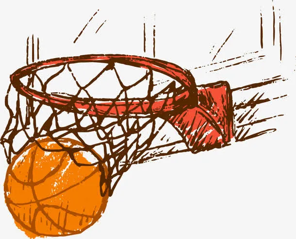 NBA篮球运动入框的篮球免抠手绘/卡通卡通元素