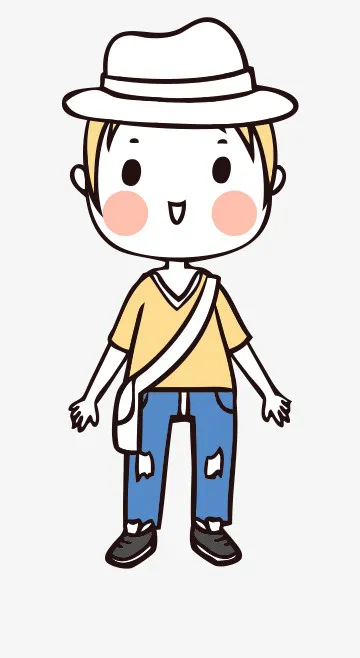 人物手绘插画可爱素材8免抠