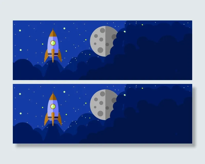 科技感卡通星空banner高清