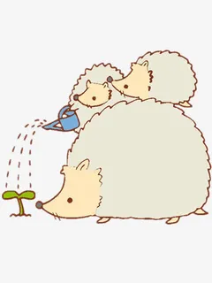 浇水的刺猬免抠
