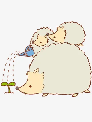 浇水的刺猬免抠