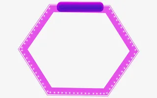 紫色六边形边框免抠
