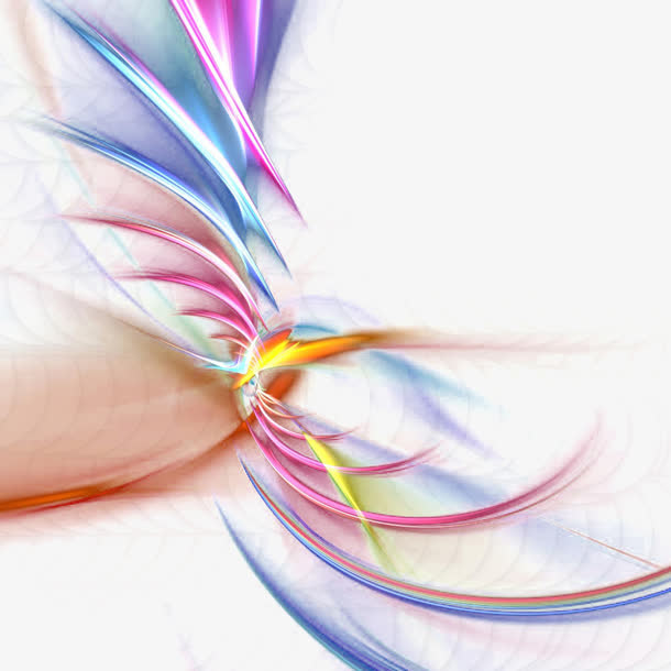 模糊光效线条装饰效果免抠