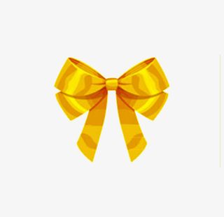 实物金色蝴蝶结免抠