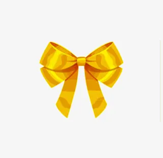 实物金色蝴蝶结免抠