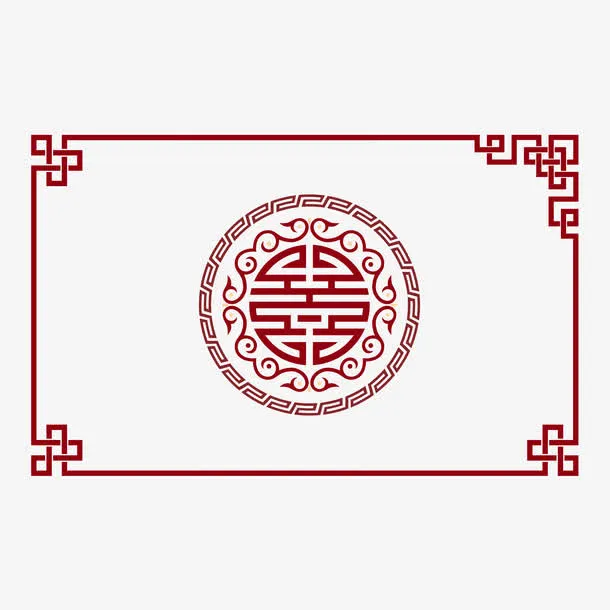 传统边框花纹免抠