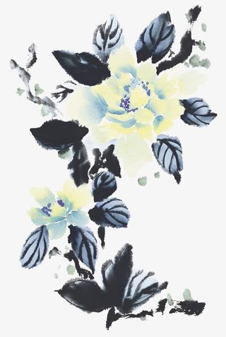 水墨花素材下载免抠