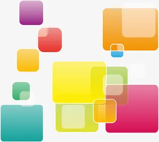 五彩圆角矩形背景素材