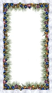 圣诞节雪地铃铛小球边框背景高清