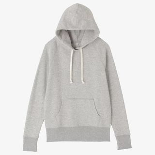 灰色纯色连帽长袖卫衣免抠