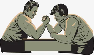 掰手腕男子素材免抠