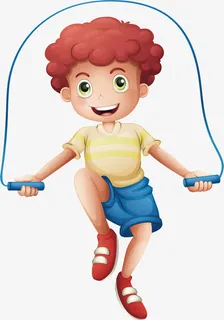 跳绳的男孩免抠