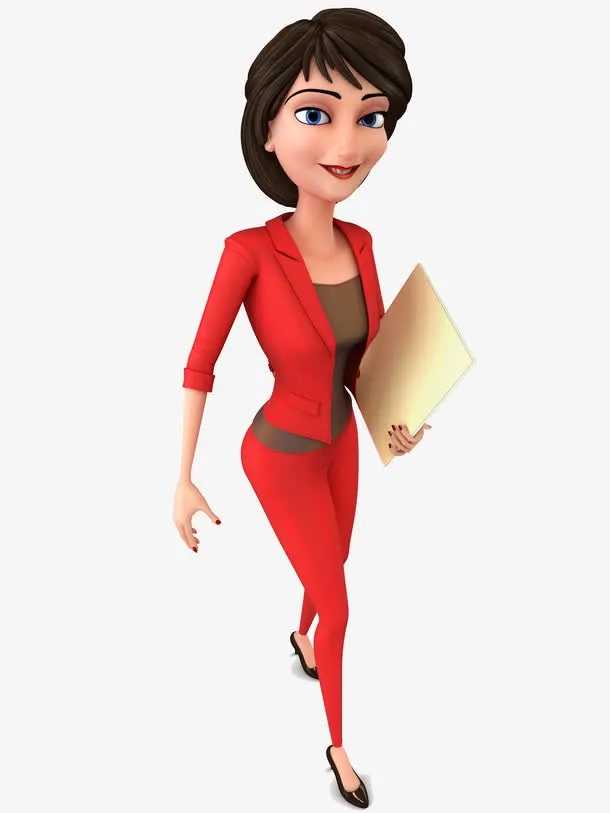 商务女士走路免抠