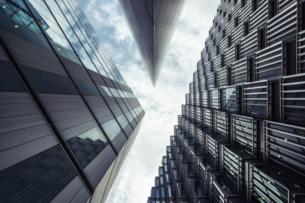 仰视高楼大厦天空免抠