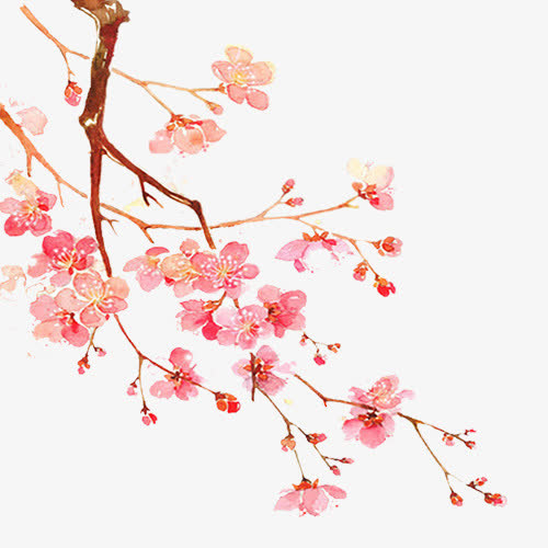 粉色唯美装饰桃花设计图免抠