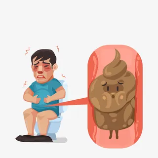 上厕所便秘的人物免抠