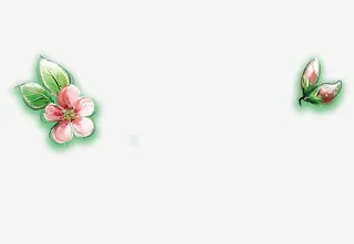 粉色手绘桃花装饰图案免抠