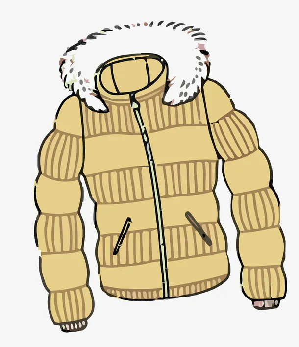 矢量黄色羽绒服素材免抠