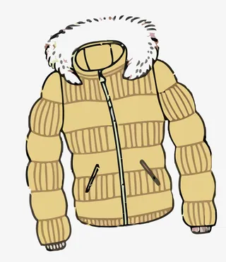 矢量黄色羽绒服素材免抠