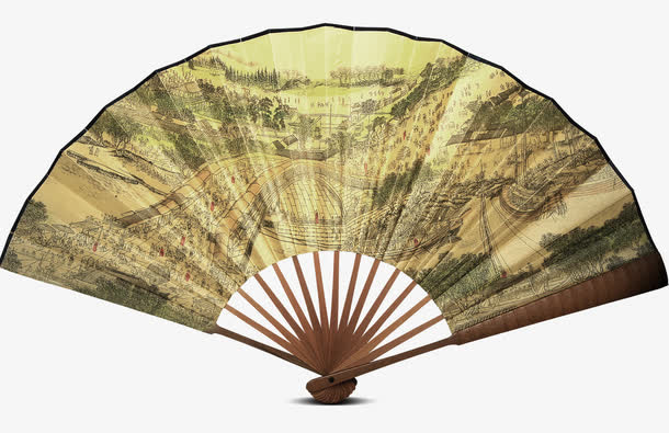 唯美中国风扇子折扇免抠