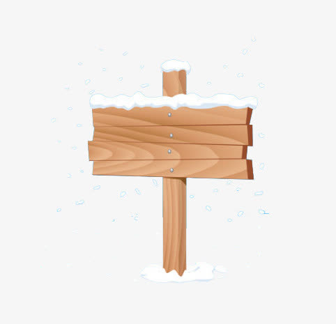落满雪的告示牌免抠