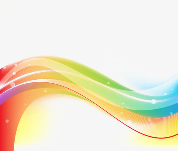 彩色飘逸动感唯美曲线免抠