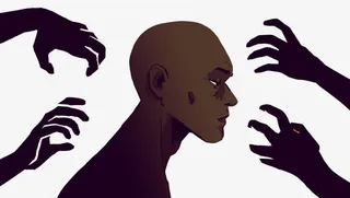 黑色的手和人体头象免抠